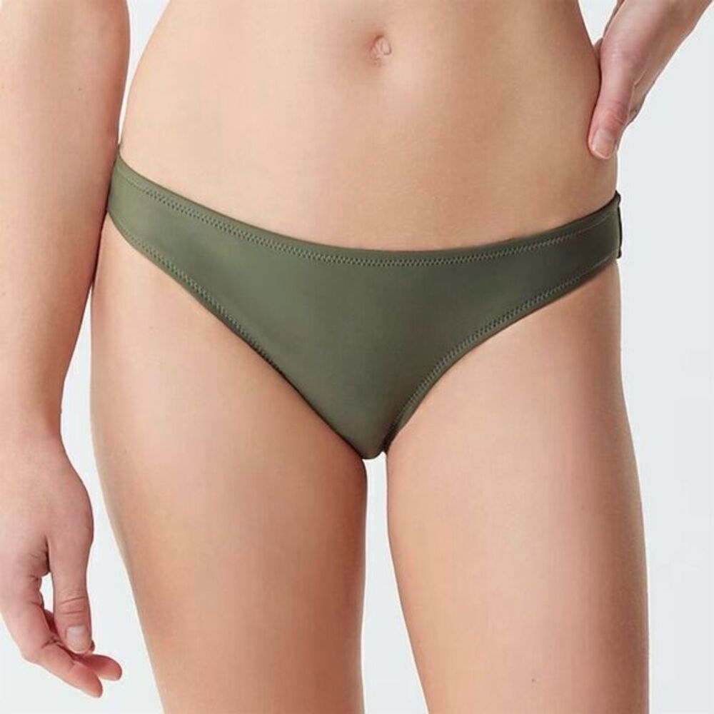 NWT J. Crew Women's Heritage 1989 High-Leg Bikini Bottom Green Size L‎ Swimwear
